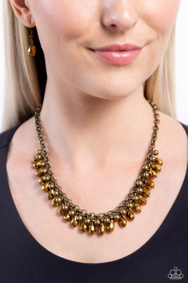 ​Metro Monarchy - Brass - Paparazzi Necklace Image