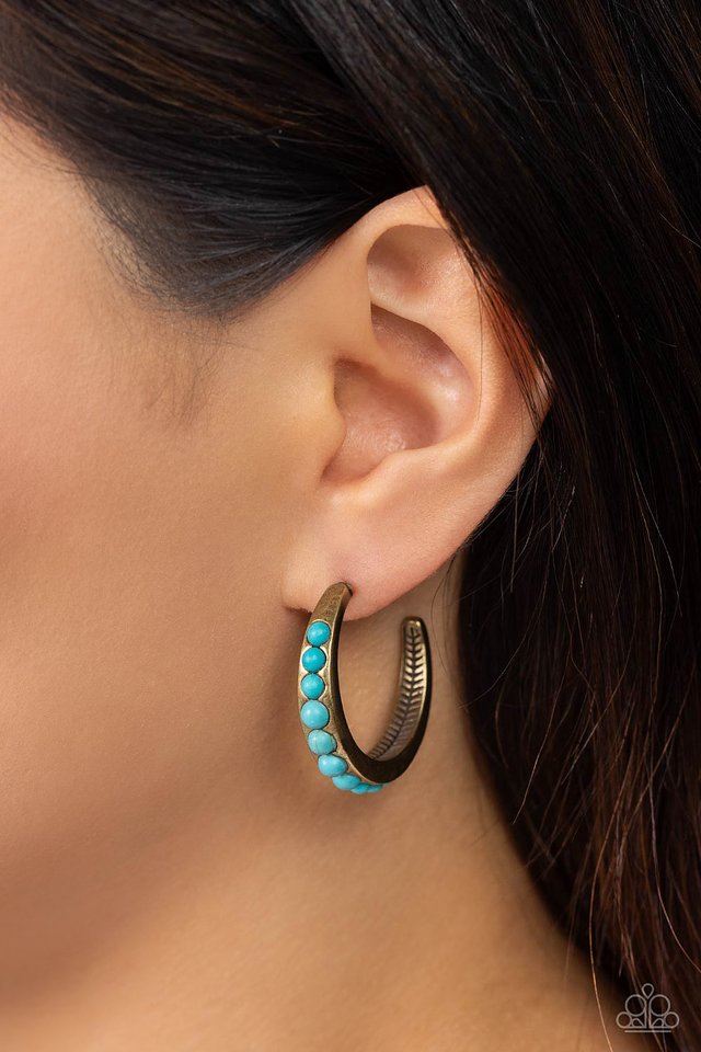 Rural Relaxation - Brass - Paparazzi Earring Image