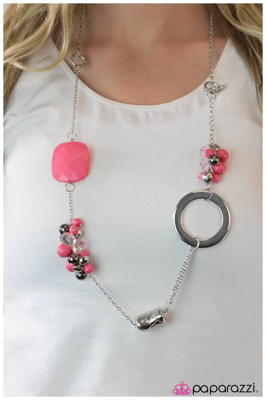 Paparazzi Necklace ~ I Can Not Deny - Pink
