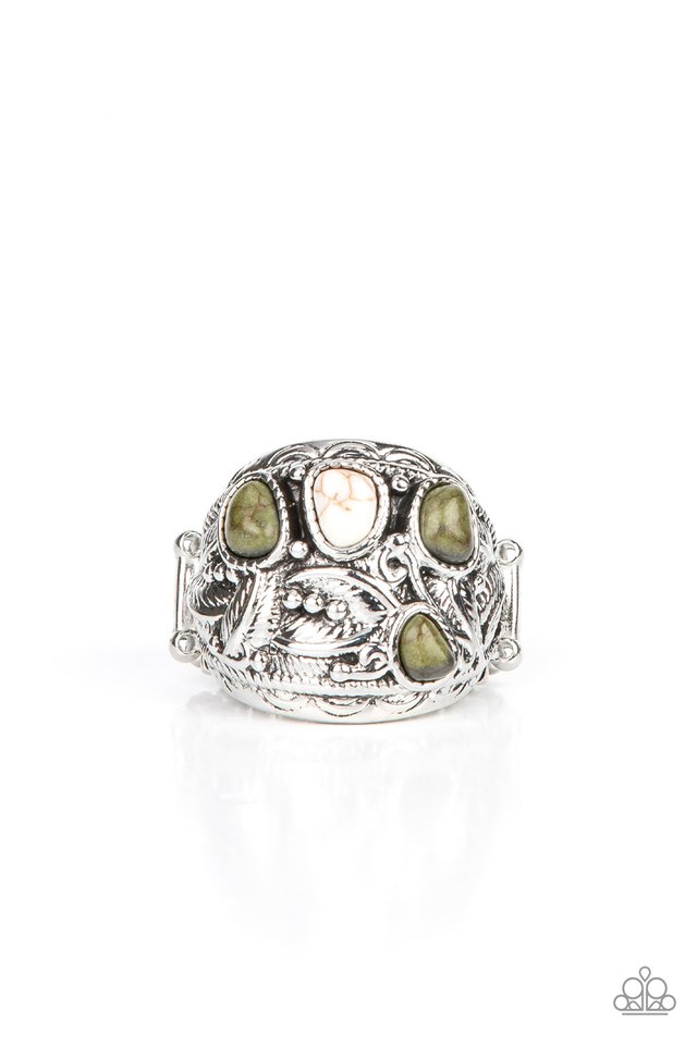 ���Down-To-Earth Detail - Green - Paparazzi Ring Image