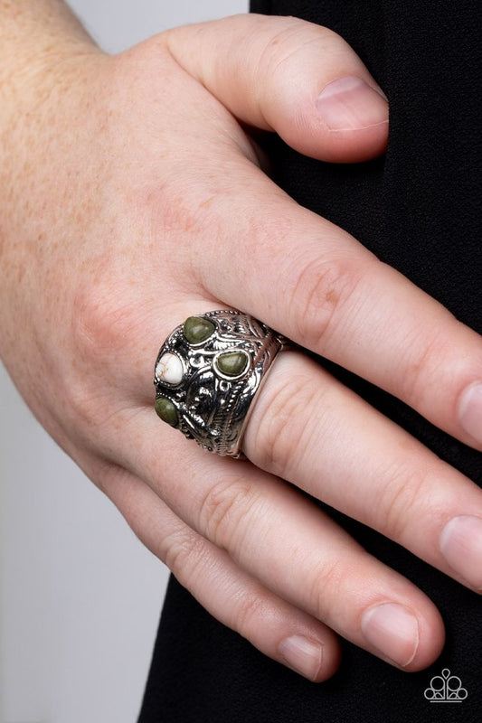���Down-To-Earth Detail - Green - Paparazzi Ring Image