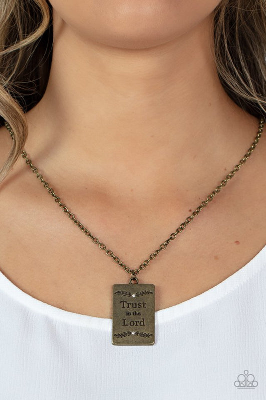 ���All About Trust - Brass - Paparazzi Necklace Image