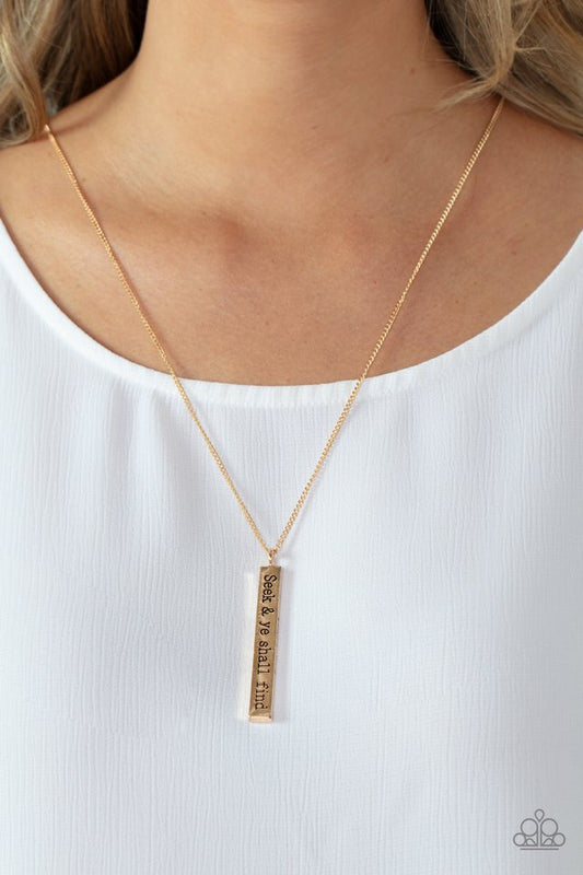 Matt 7:7��� - Gold - Paparazzi Necklace Image