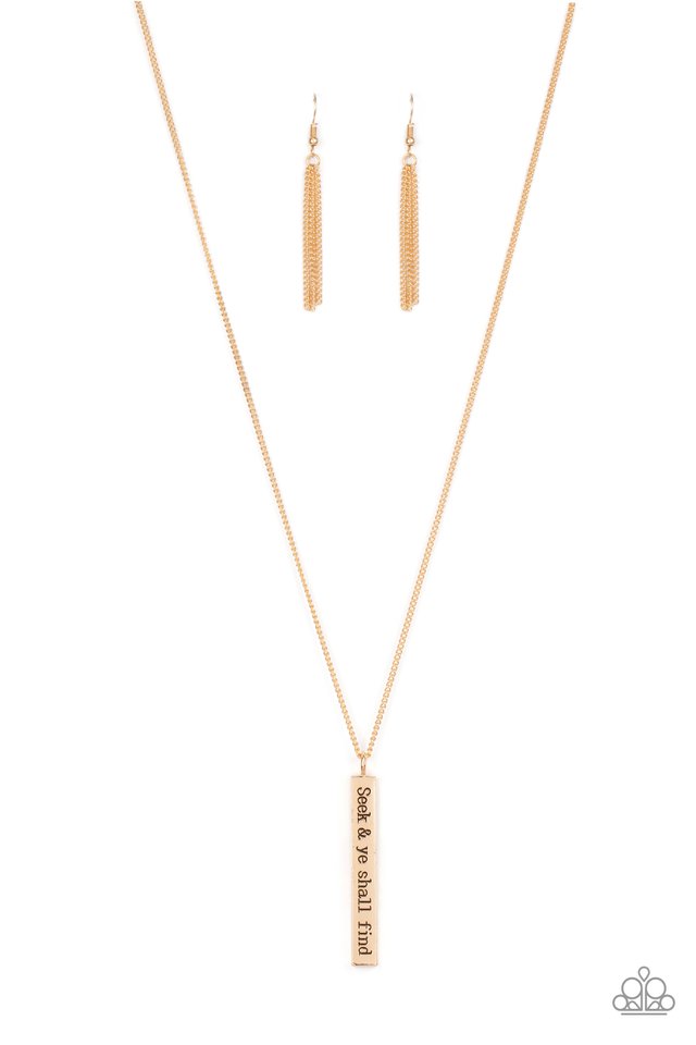 Matt 7:7��� - Gold - Paparazzi Necklace Image