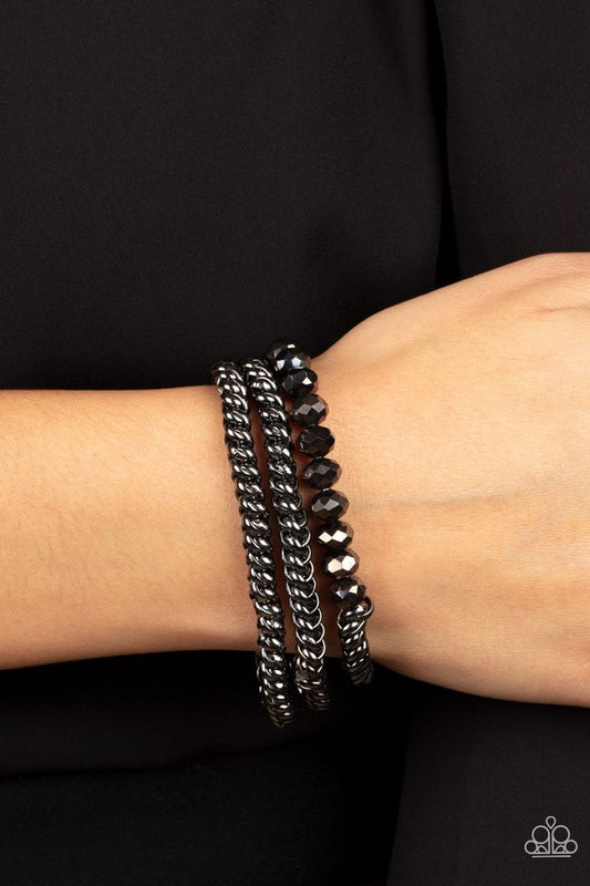 Gutsy and Glitzy - Black - Paparazzi Bracelet Image