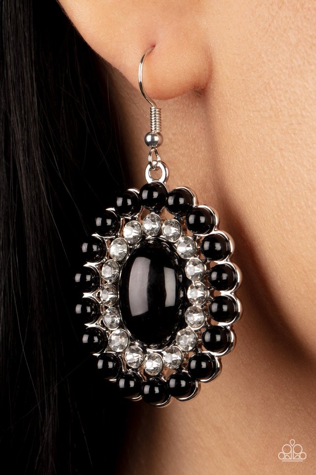 Dolled Up Dazzle - Black - Paparazzi Earring Image