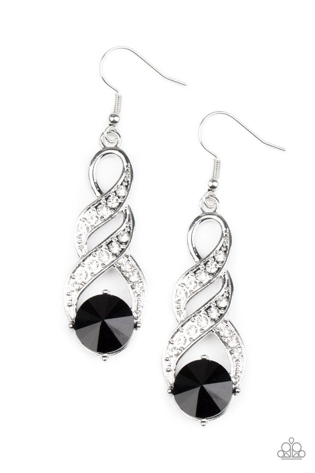 ���High-Ranking Royalty - Black - Paparazzi Earring Image