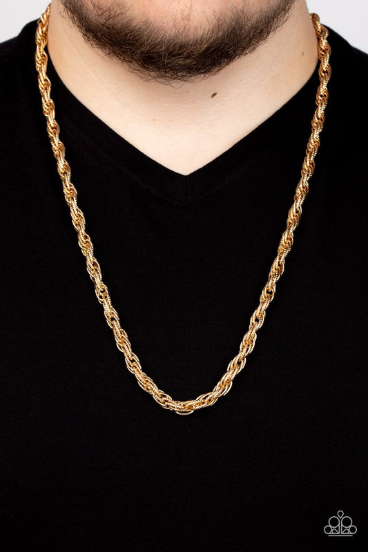 Pit Stop - Gold - Paparazzi Necklace Image