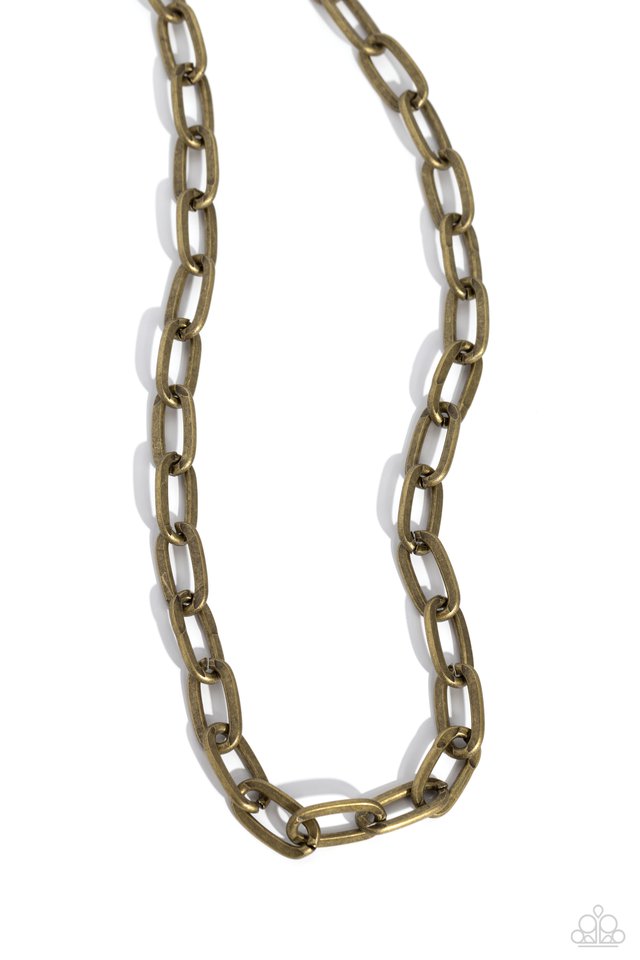 Urban Quarterback - Brass - Paparazzi Necklace Image
