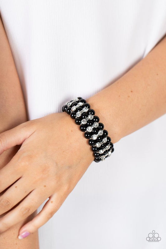 ​Eiffel Tower Elegance - Black - Paparazzi Bracelet Image