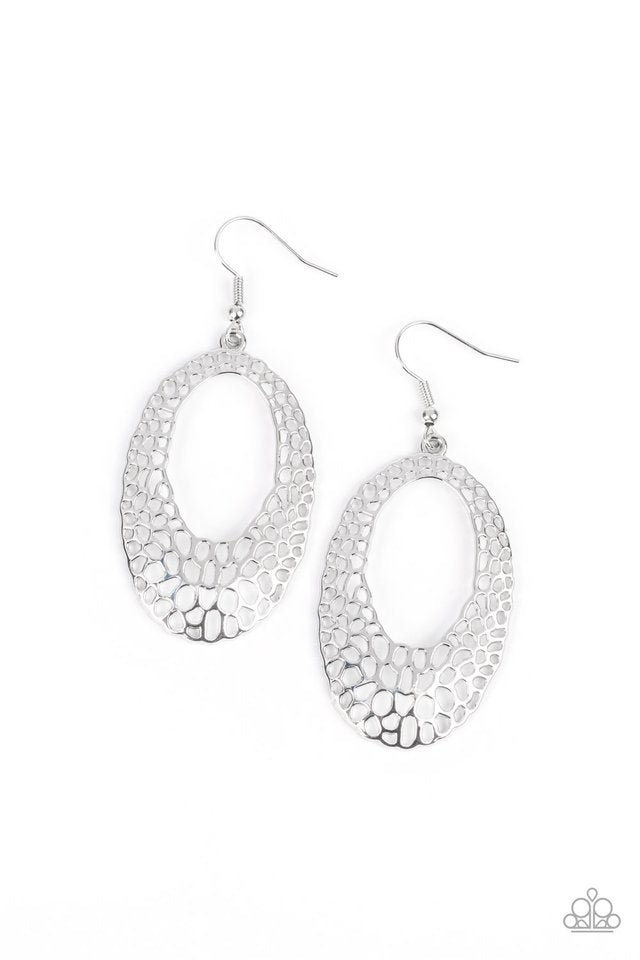 The HOLE Nine Yards - Silver - Paparazzi Earring Image