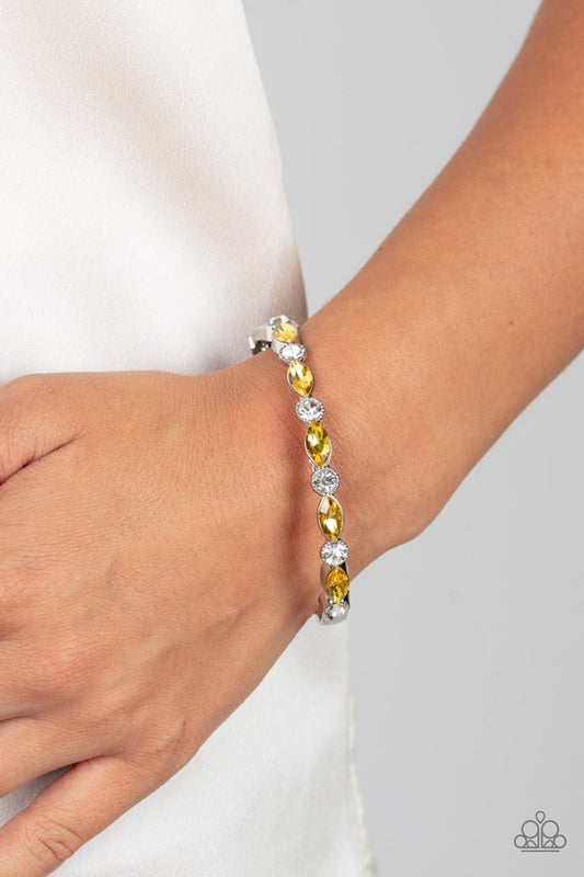 ​Petitely Powerhouse - Yellow - Paparazzi Bracelet Image