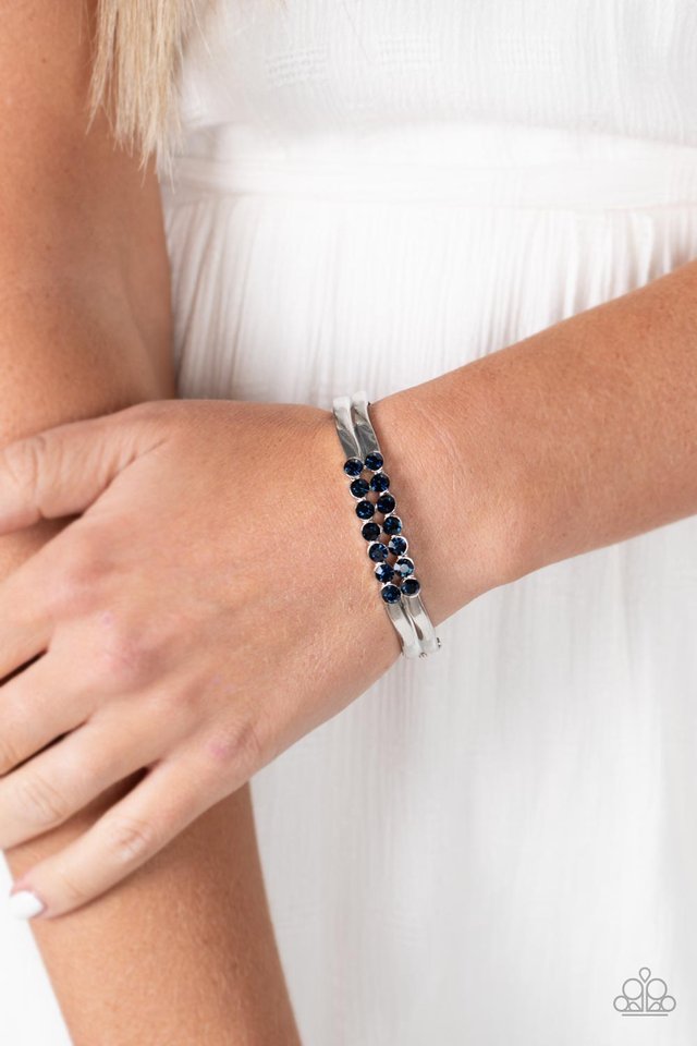 Doubled Down Dazzle - Blue - Paparazzi Bracelet Image