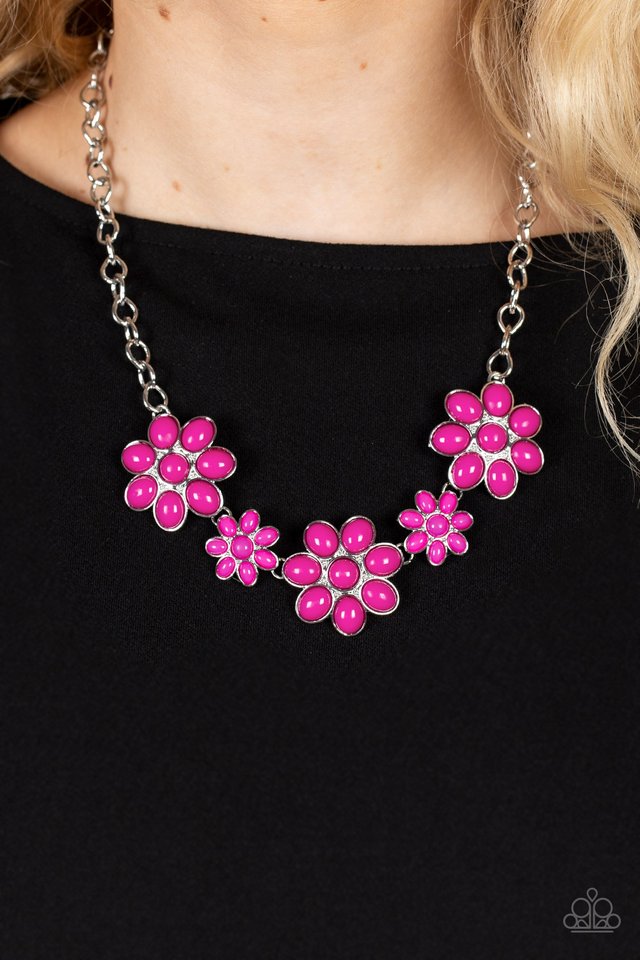 ���Flamboyantly Flowering - Pink - Paparazzi Necklace Image