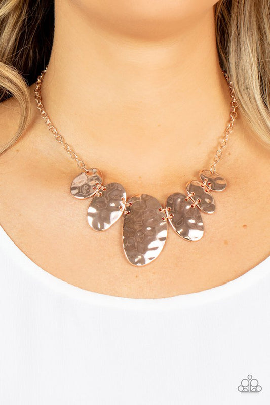 Cave Crawl - Rose Gold - Paparazzi Necklace Image