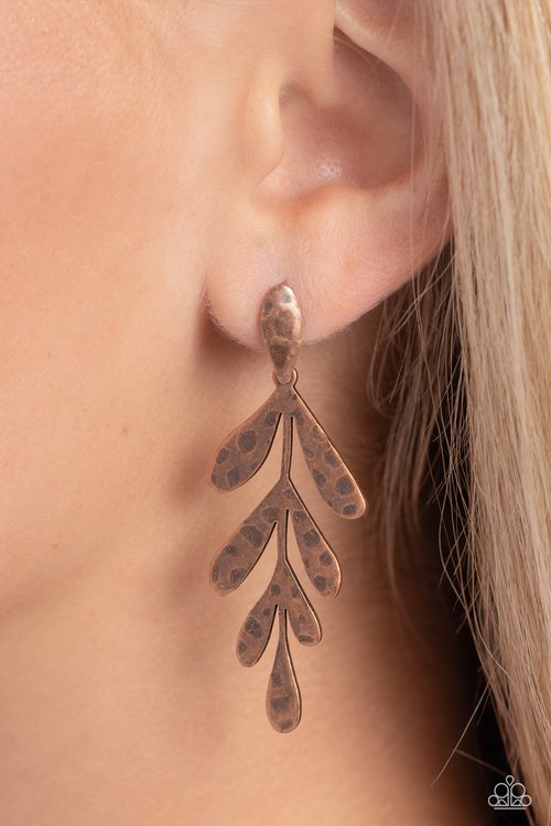 ​Jungle Fauna - Copper - Paparazzi Earring Image