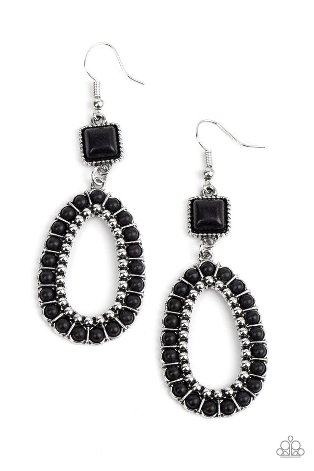 Napa Valley Luxe - Black - Paparazzi Earring Image