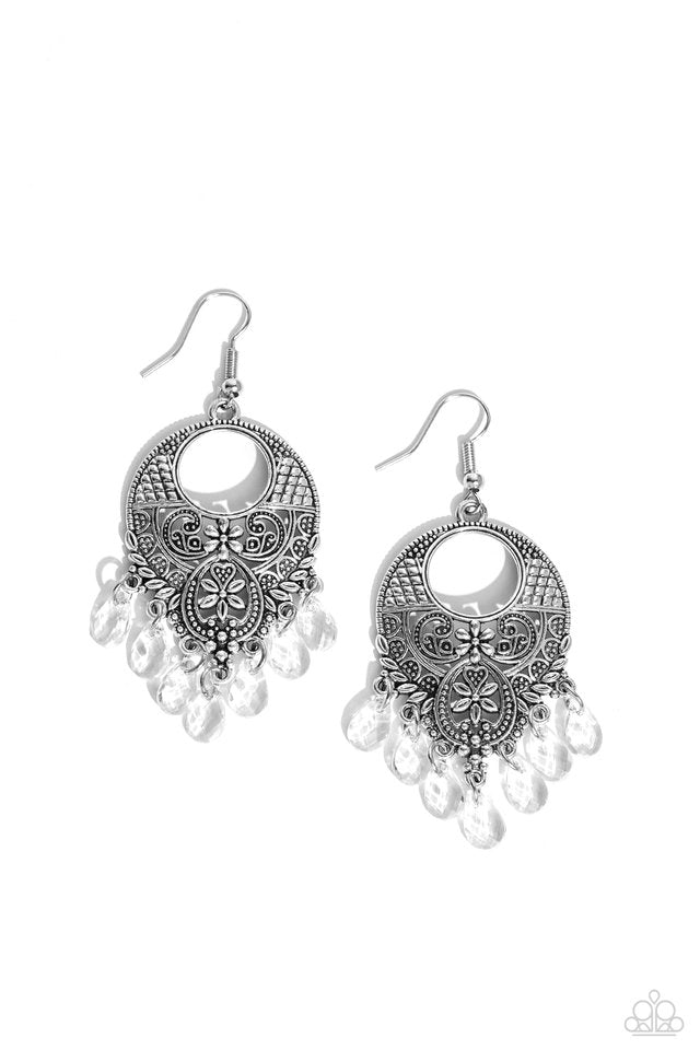 Prismatically Prairie - White - Paparazzi Earring Image