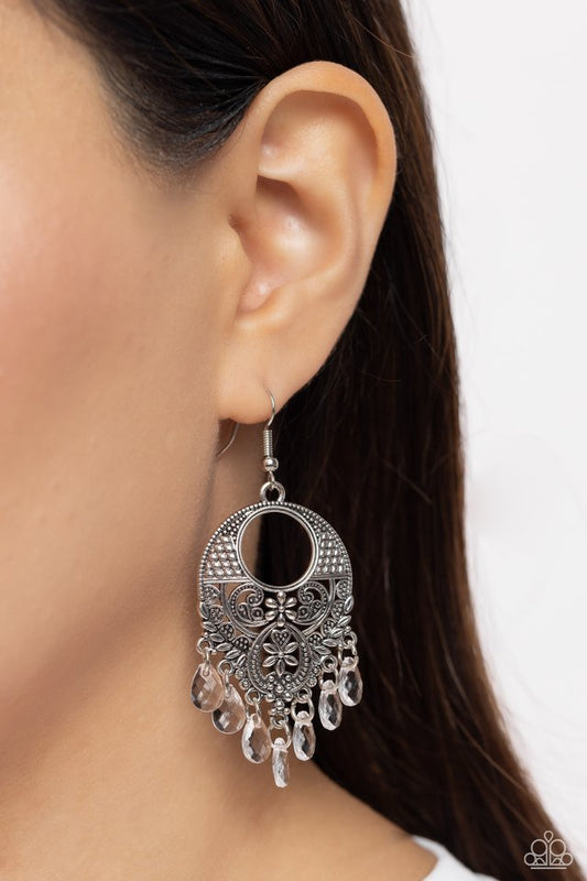 Prismatically Prairie - White - Paparazzi Earring Image