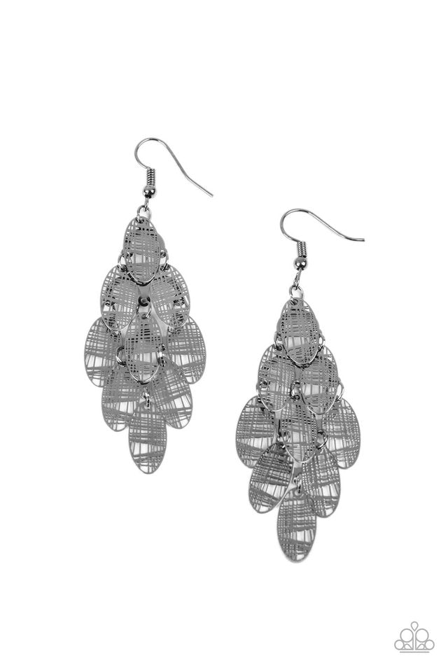 ​Cross It Off My List - Black - Paparazzi Earring Image
