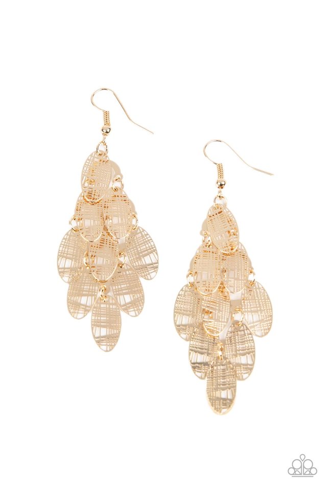 ​Cross It Off My List - Gold - Paparazzi Earring Image
