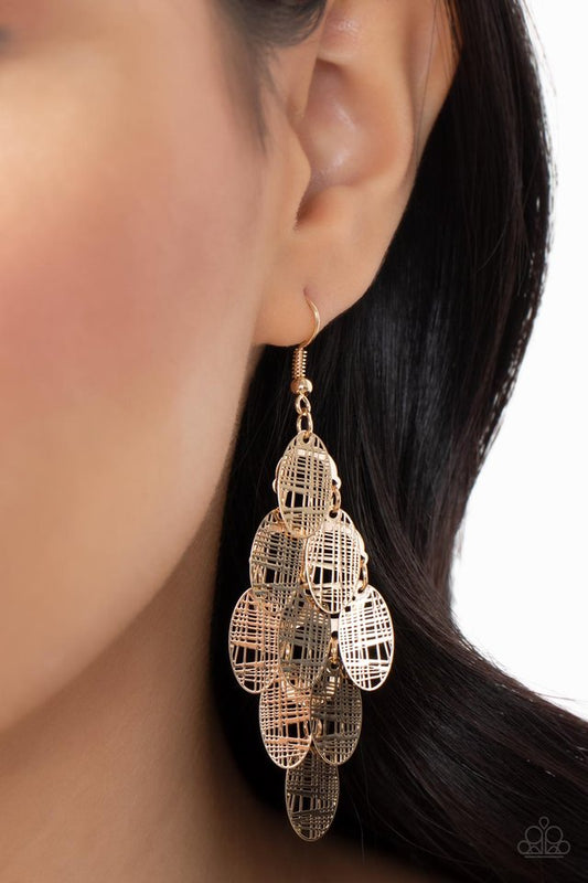 ​Cross It Off My List - Gold - Paparazzi Earring Image
