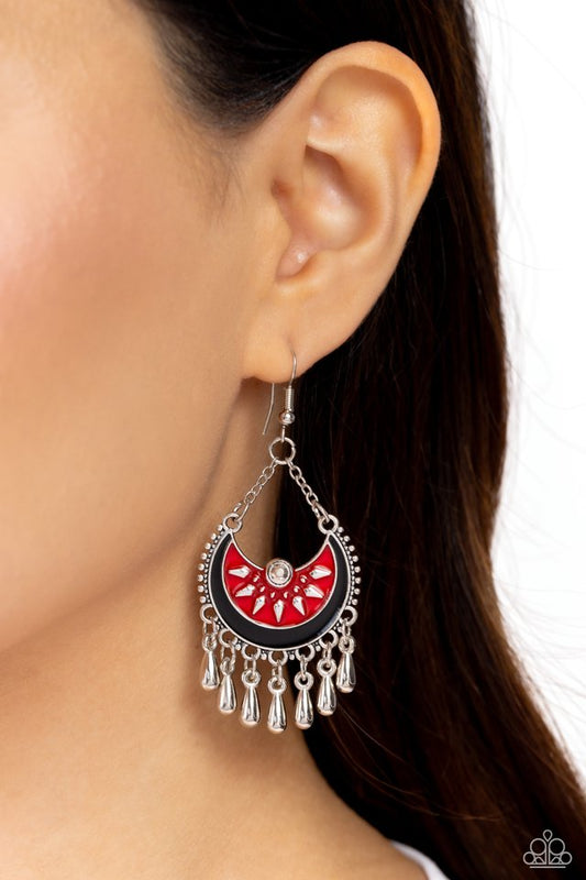 ​I Just Need CHIME - Red - Paparazzi Earring Image