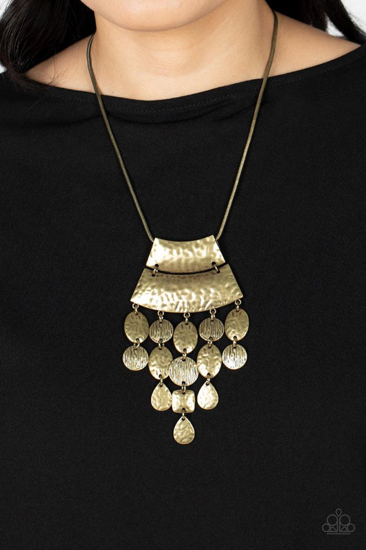 ​Totem Trek - Brass - Paparazzi Necklace Image