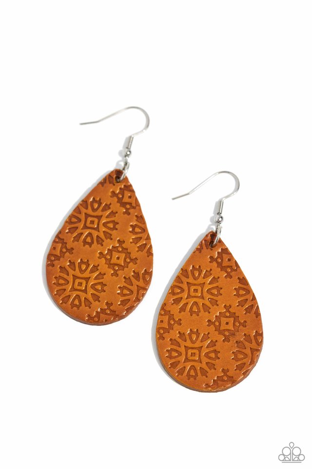 Stylishly Subtropical - Orange - Paparazzi Earring Image