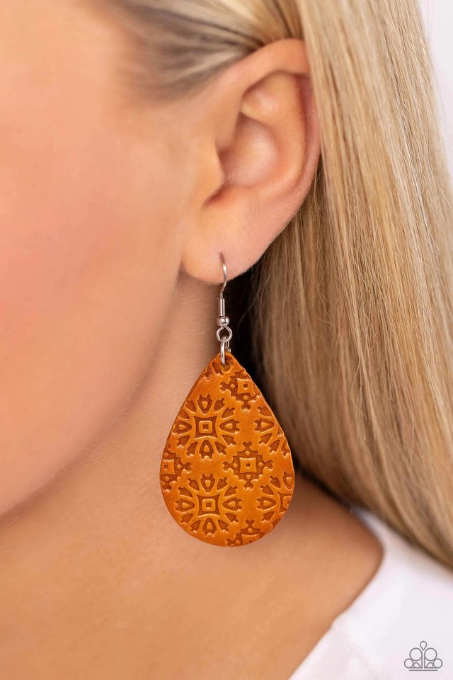 Stylishly Subtropical - Orange - Paparazzi Earring Image