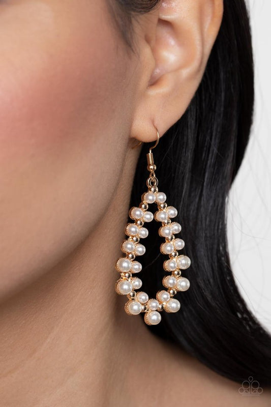 Absolutely Ageless - Gold - Paparazzi Earring Image