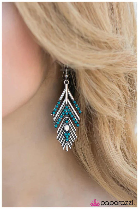 Paparazzi Earring ~ Huntress - Blue