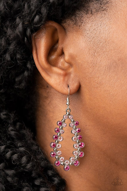 ​Its About to GLOW Down - Pink - Paparazzi Earring Image