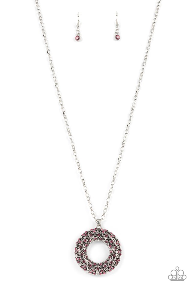 Wintry Wreath - Pink - Paparazzi Necklace Image
