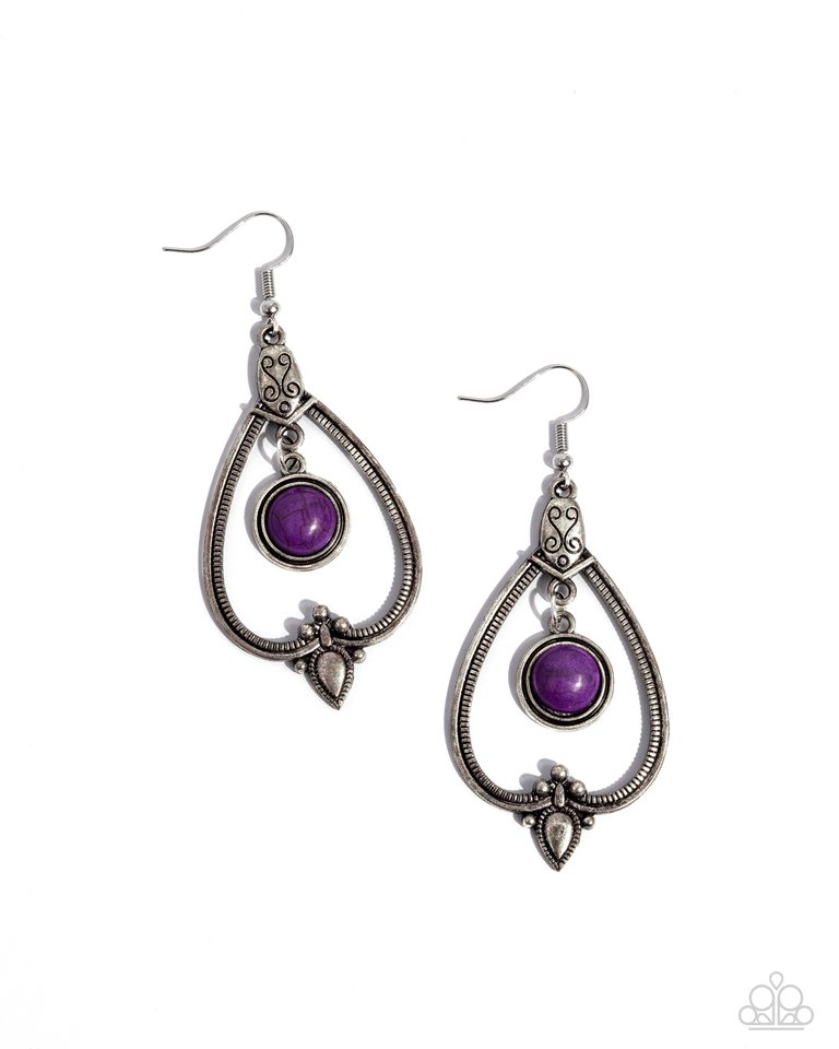 Rocky Mountain Royalty - Purple - Paparazzi Earring Image