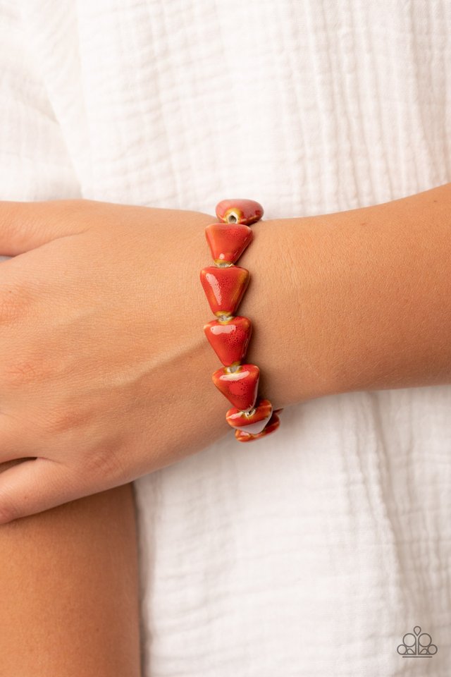 SHARK Out of Water - Red - Paparazzi Bracelet Image