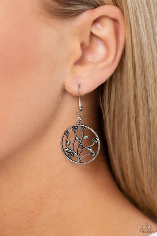 Bedazzlingly Branching - Silver - Paparazzi Earring Image