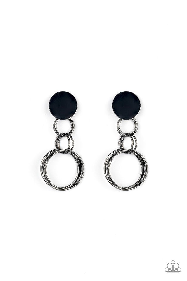 Industrialized Fashion - Black - Paparazzi Earring Image