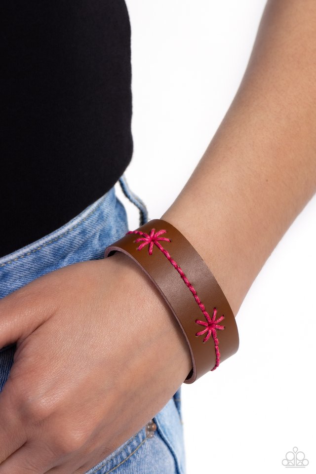 Cross-Stitched Gardens - Pink - Paparazzi Bracelet Image