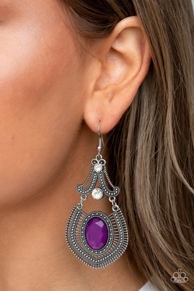 Panama Palace - Purple - Paparazzi Earring Image