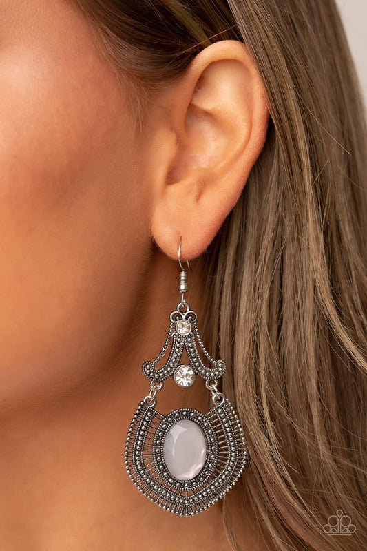 Panama Palace - Silver - Paparazzi Earring Image