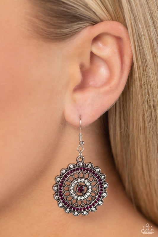 Twinkly Translation - Purple - Paparazzi Earring Image