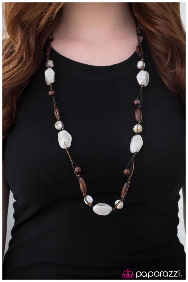 Paparazzi Necklace ~ Take A Hike - White