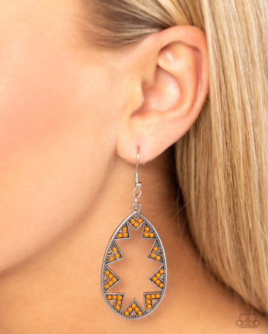 Wildly Wonderous - Orange - Paparazzi Earring Image