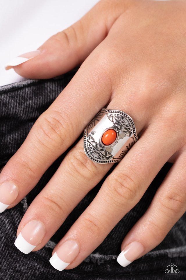 Panoramic Pyramids - Orange - Paparazzi Ring Image