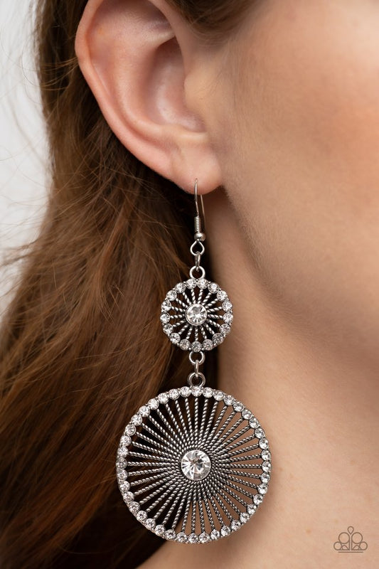 Bring Down the WHEELHOUSE - White - Paparazzi Earring Image