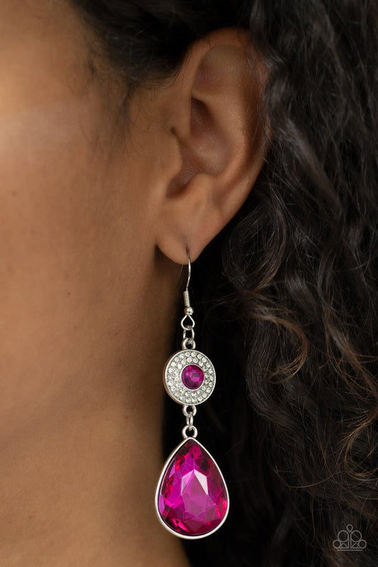 Collecting My Royalties - Pink - Paparazzi Earring Image