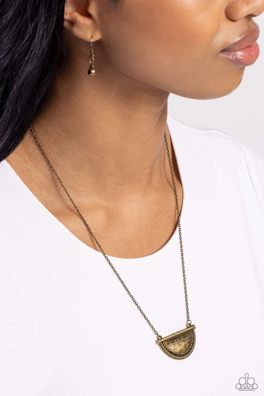 Raise Your Banner - Brass - Paparazzi Necklace Image