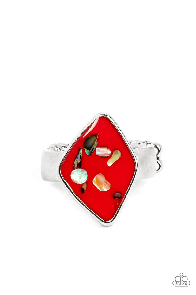 Stellar Shores - Red - Paparazzi Ring Image