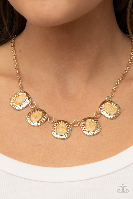 Mayan Masterpiece - Gold - Paparazzi Necklace Image